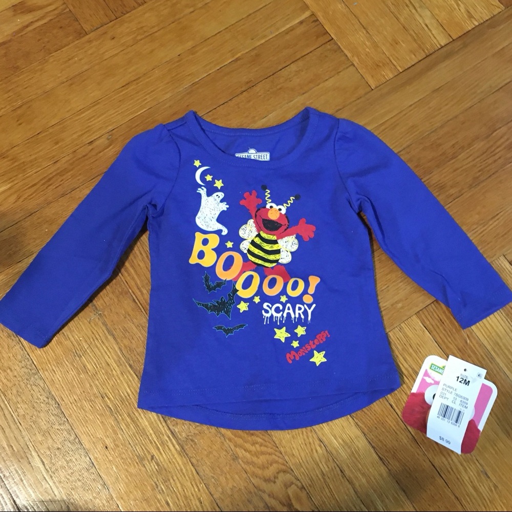 NEW! Halloween Bee Elmo Blue Long Sleeve Top